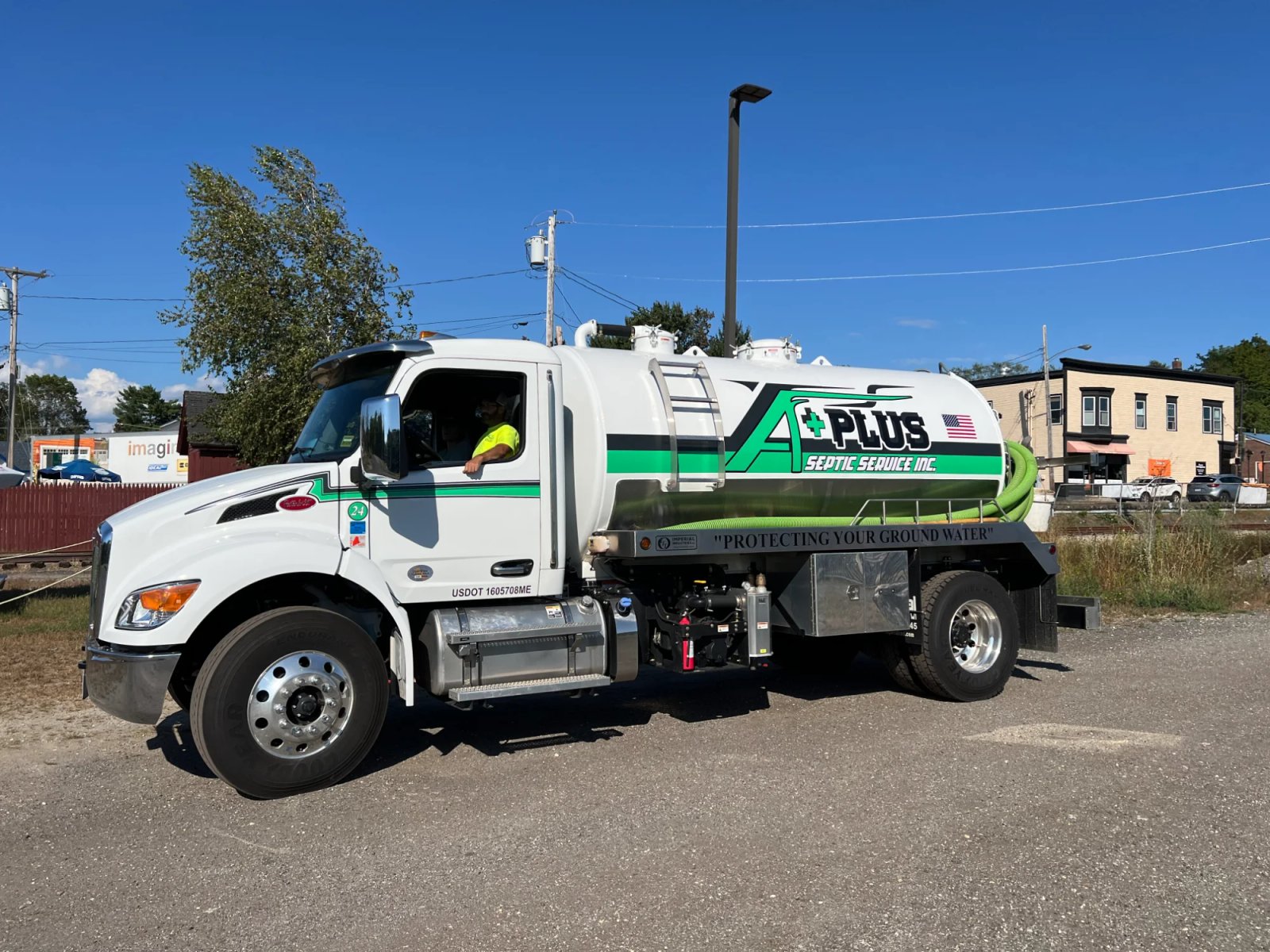 A+ Plus Septic Service Truck